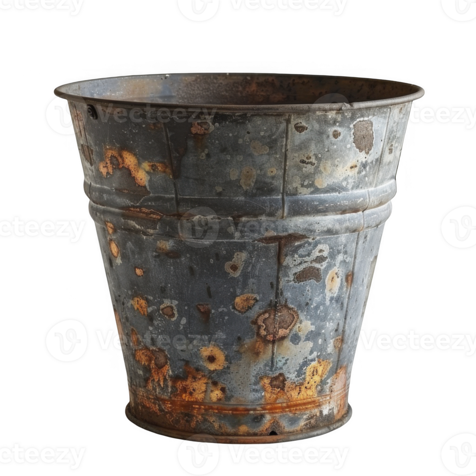 An old rusty bucket with rust on it png