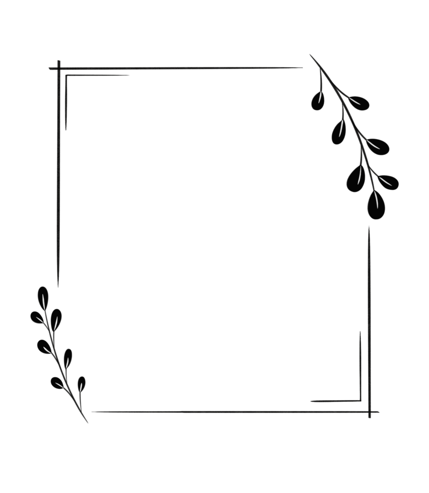 simple border and frame with leaves png