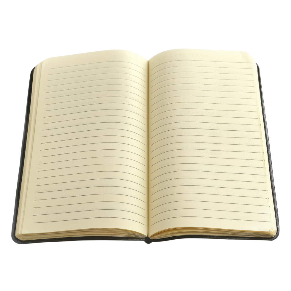 Open Notebook with Blank Lined Pages png