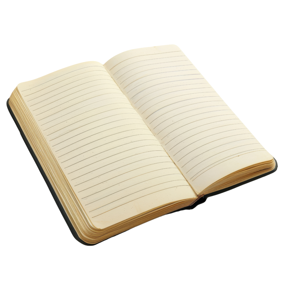 Open Notebook with Lined Pages png