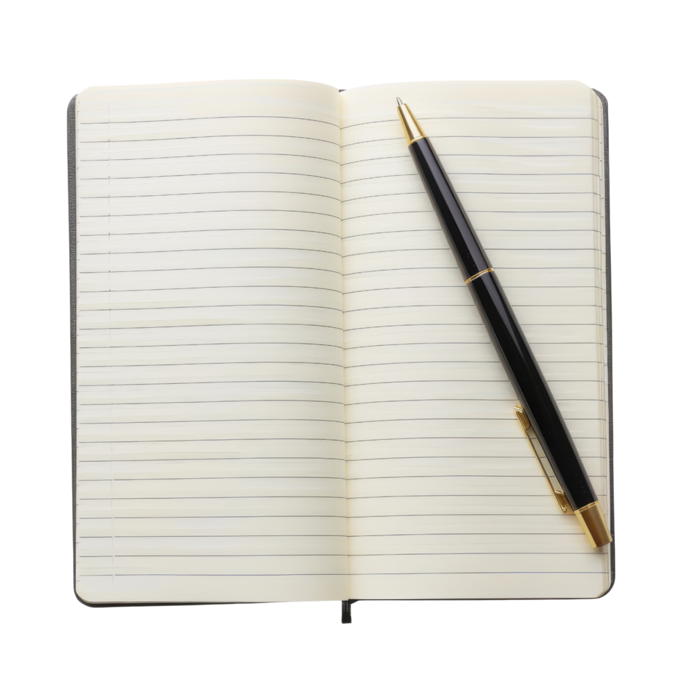 Open Notebook with Pen png