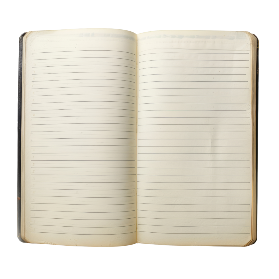 Open Notebook with Lined Paper png