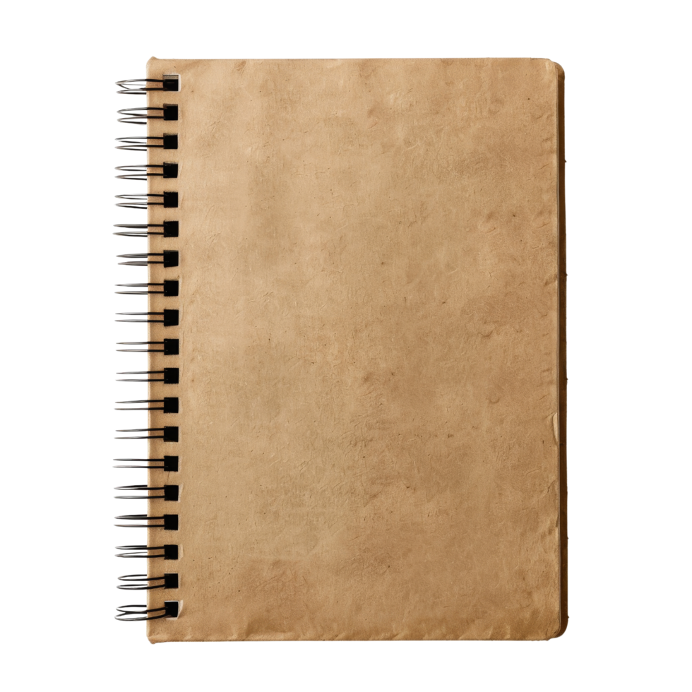 Blank Beige Spiral Bound Notebook png