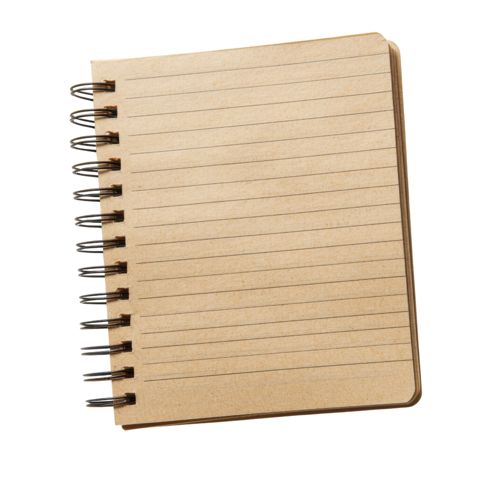 Blank Spiral Notebook with Lined Paper Isolated png