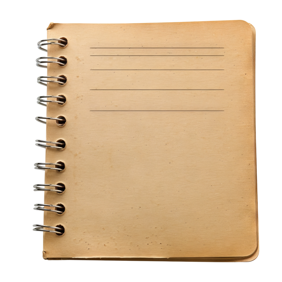 Vintage Spiral Notebook Isolated png