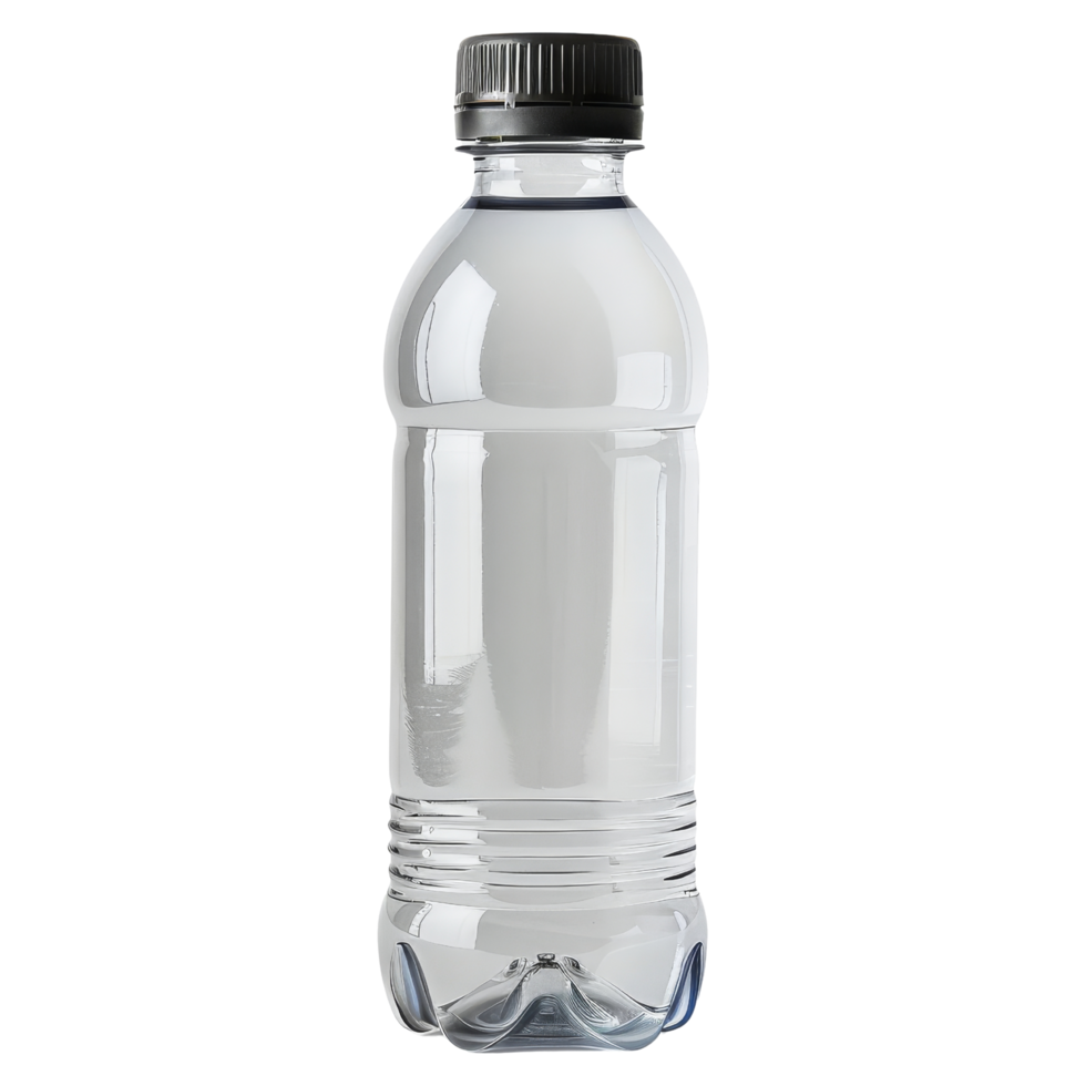 Plastic Water Bottle with Black Cap png