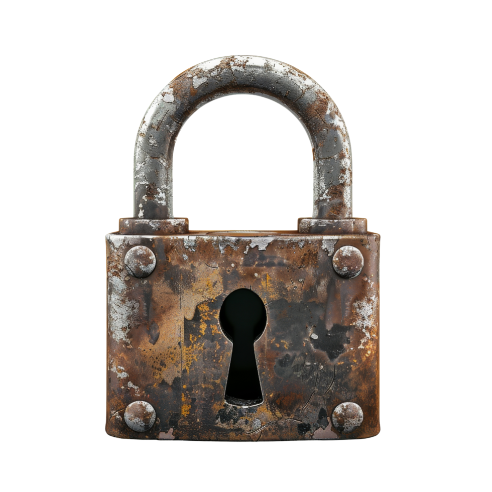 Rusty Padlock Isolated png