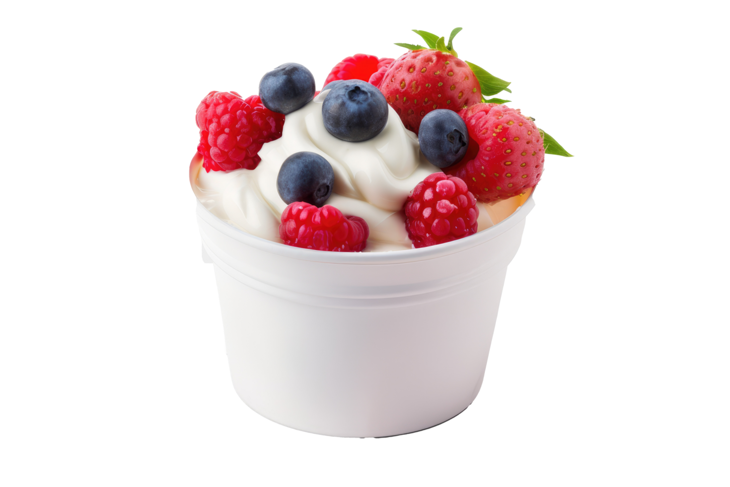 Delicious yogurt parfait layered with granola and fresh berries served in a clear glass bowl, perfect for a healthy breakfast or snack png