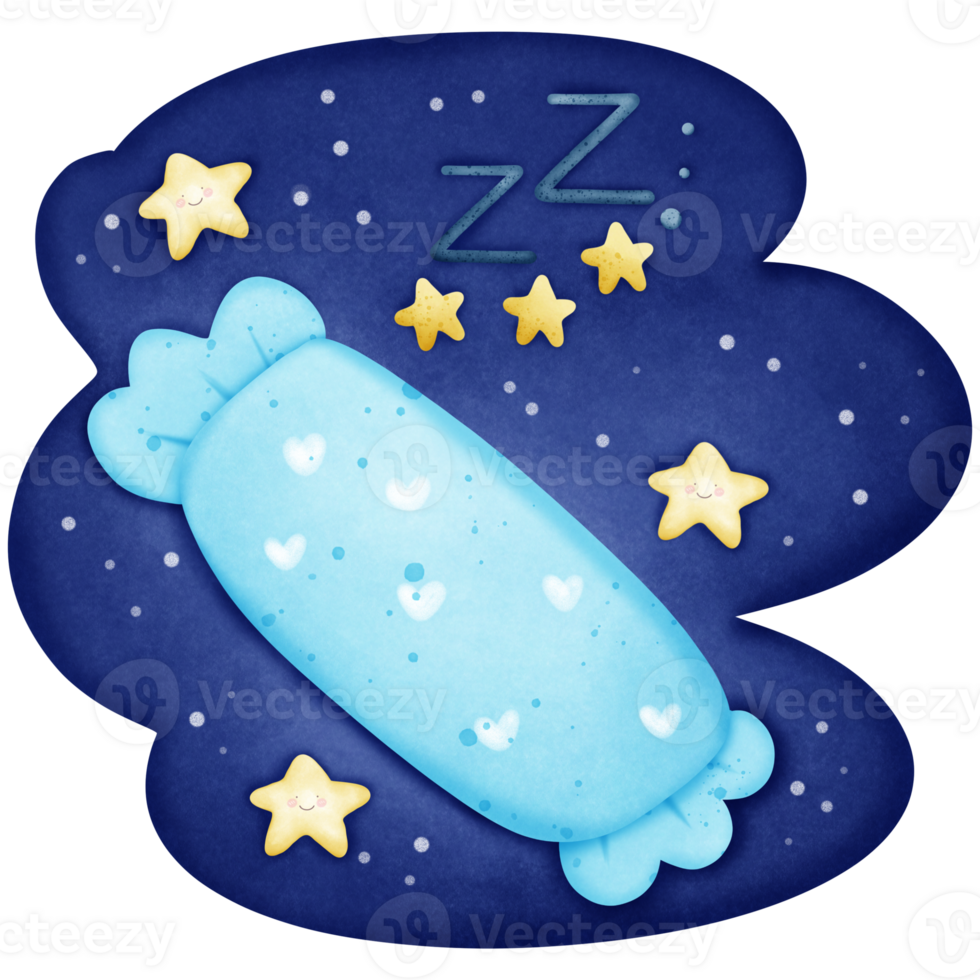 a blue pillow with stars and stars on it png