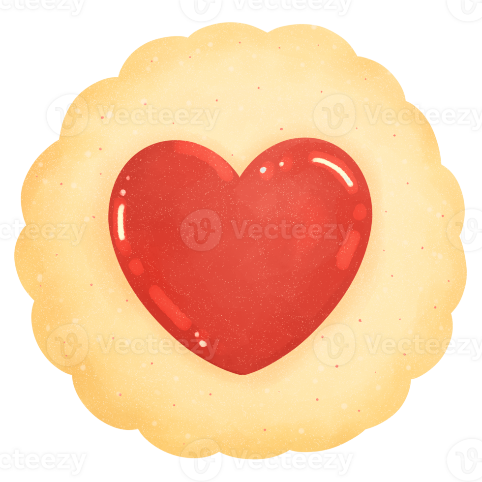 autumn cookie heart cartoon style hand drawn illustration png
