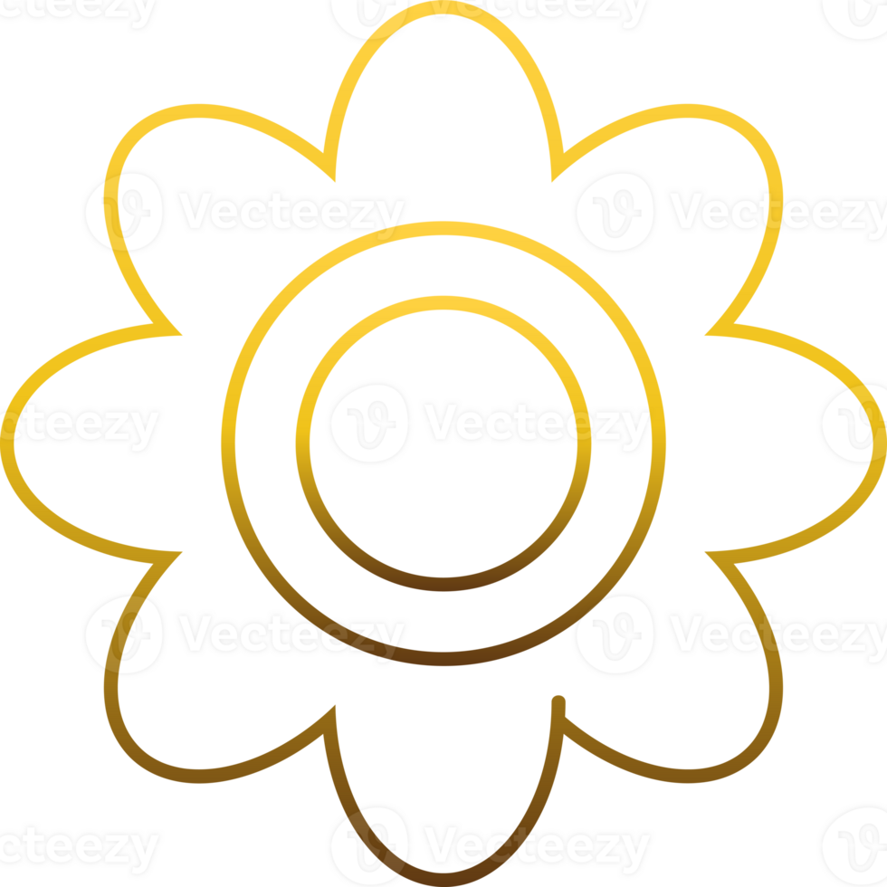 gold flower decoration design png