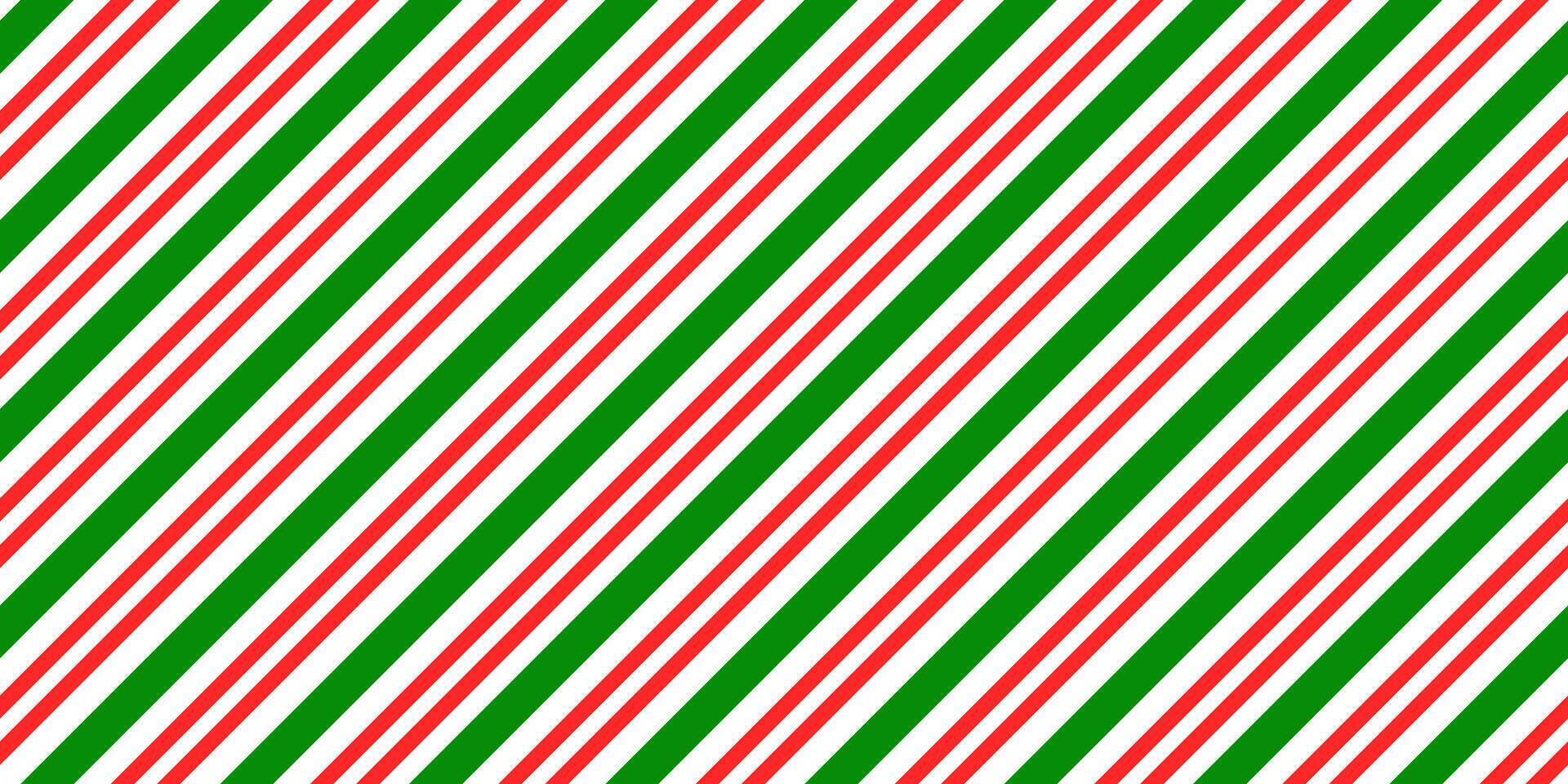 Seamless pattern with candy cane diagonal strips. Green and red Christmas background. Peppermint caramel print for gift paper vector