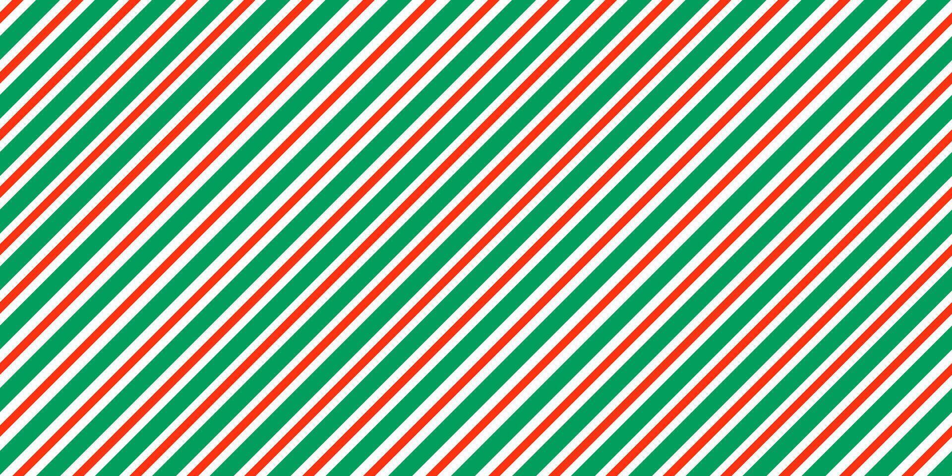 Candy cane striped seamless pattern. Green and red background. Peppermint caramel diagonal print for gift paper vector