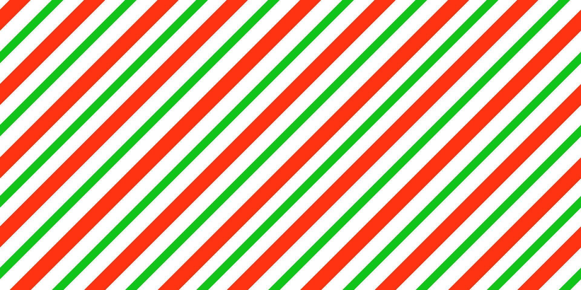 Seamless pattern with candy cane strips. Green and red Christmas background. Peppermint caramel diagonal print for gift paper vector