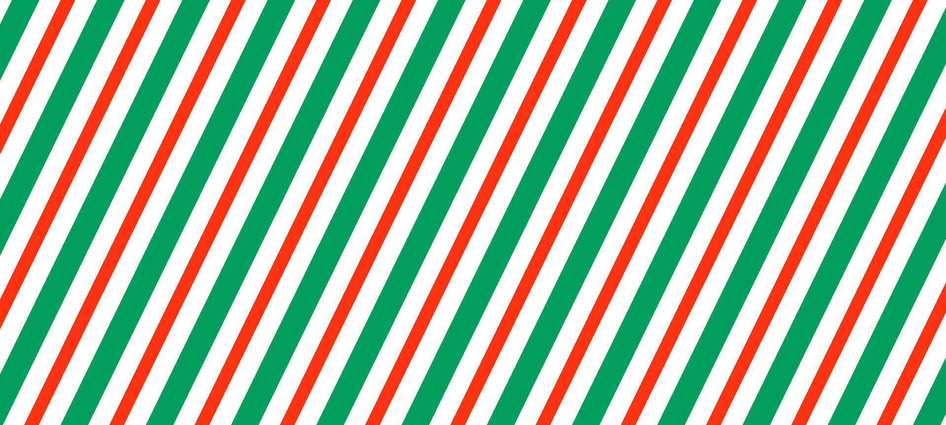 Christmas candy cane striped pattern. Green and red background. Peppermint caramel diagonal print for gift paper vector