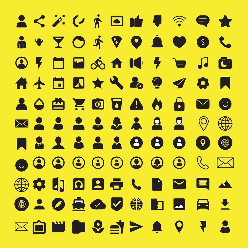 Most used web and mobile apps design icons. vector