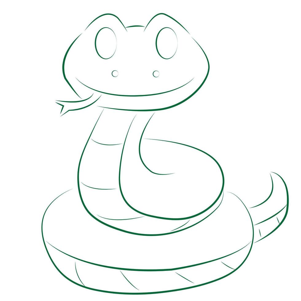 symbol of 2025 snake outline vector