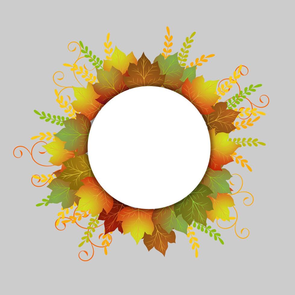 round frame for banner with maple leaves vector