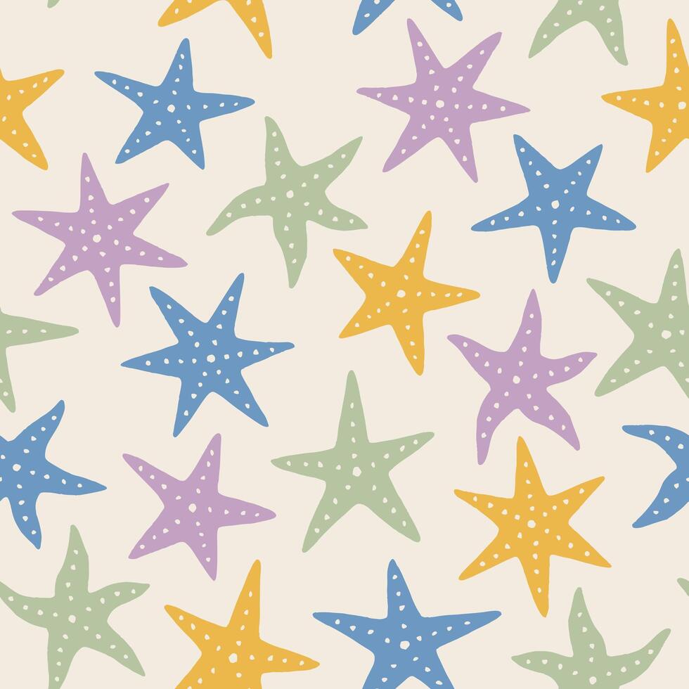 Starfish Seamless Pattern illustration for Print, Wallpaper, Decoration. vector