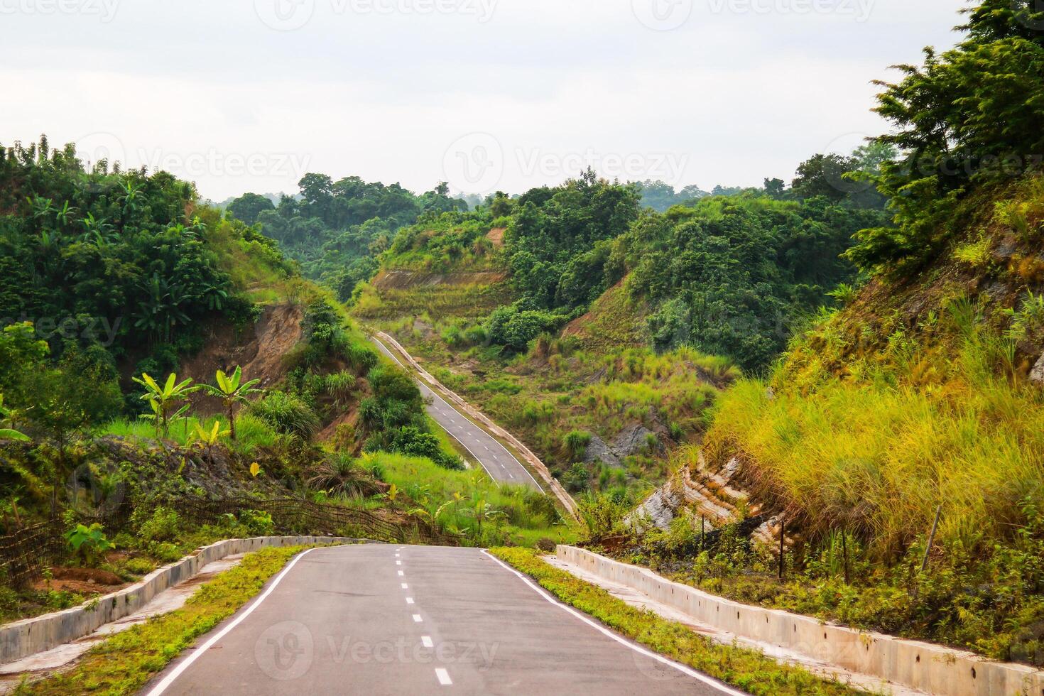 Mountain road at Khagrachari in Chattogram province, Bangladesh. photo