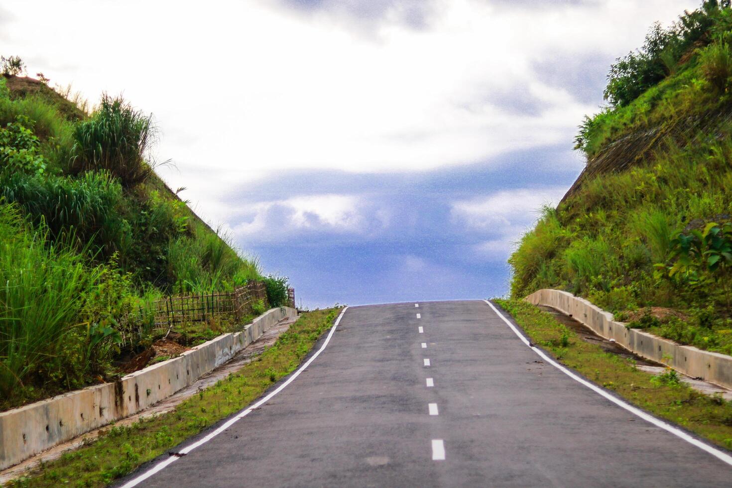 Mountain road at Khagrachari in Chattogram province, Bangladesh. photo