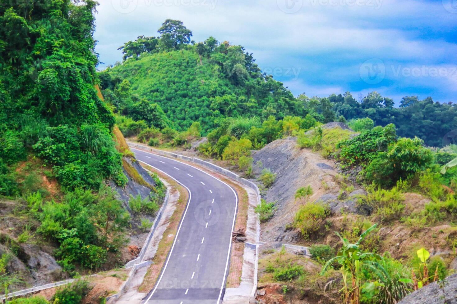 Mountain road at Khagrachari in Chattogram province, Bangladesh. photo