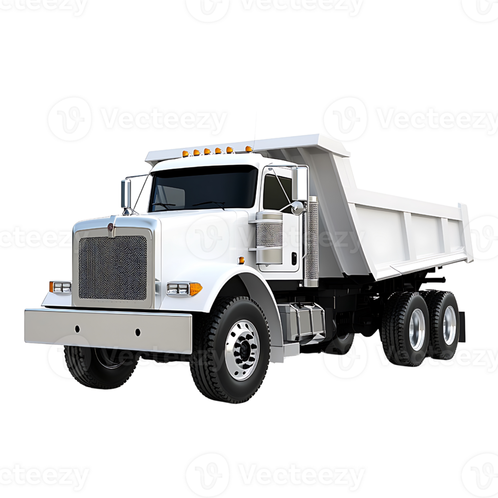 A white dump truck png