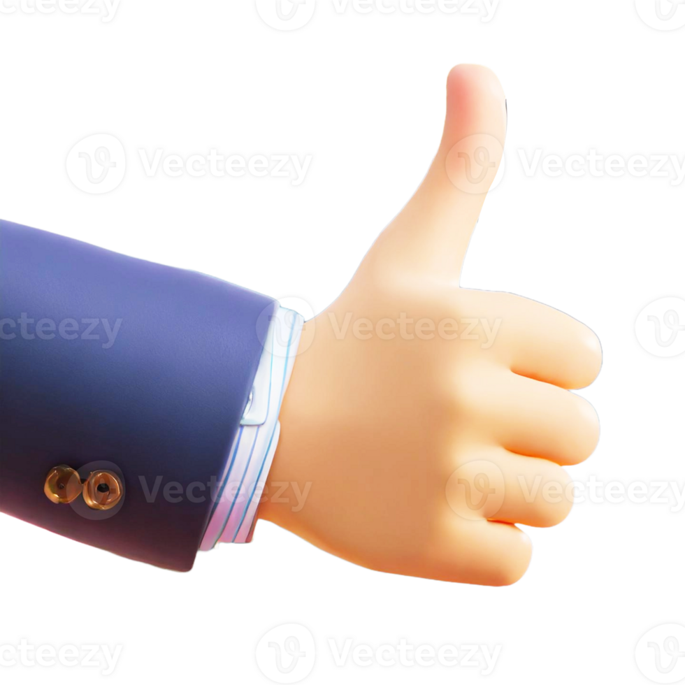 A hand with a thumbs up gesture png