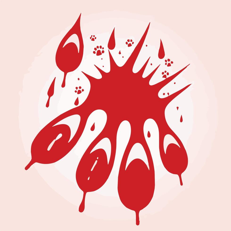 Vibrant Red Splatter Art Poster vector