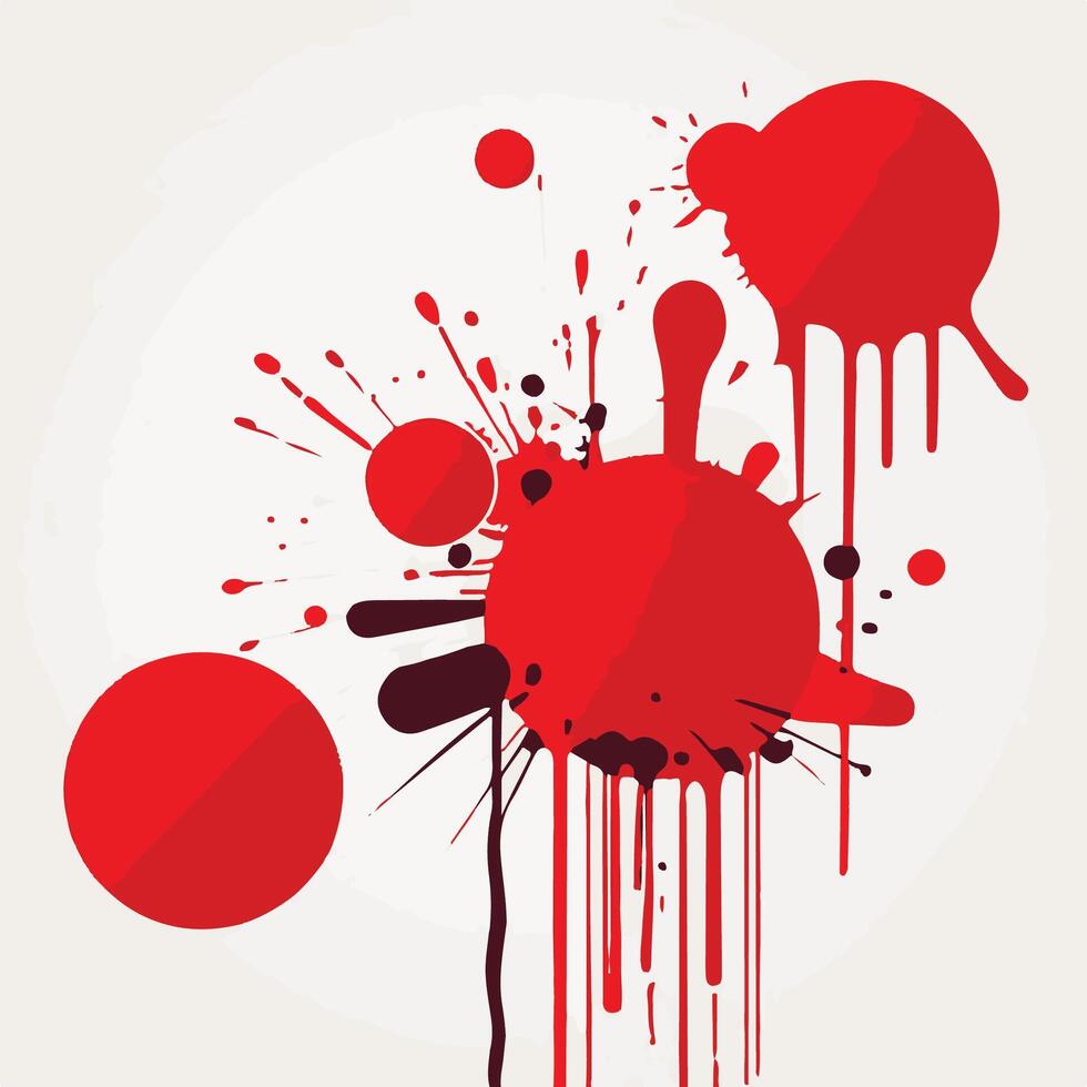 Vibrant Art Red Paint Splatter Chaos vector
