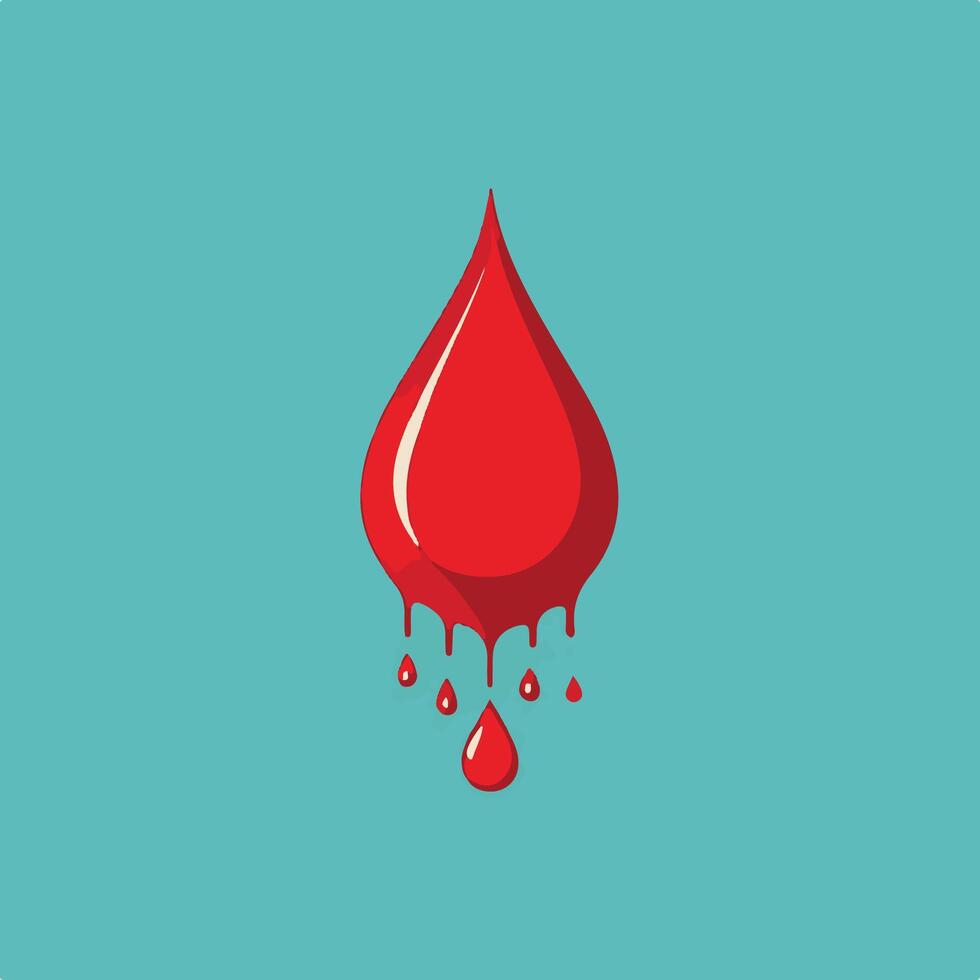 Vivid Red Blood Drop Logo vector