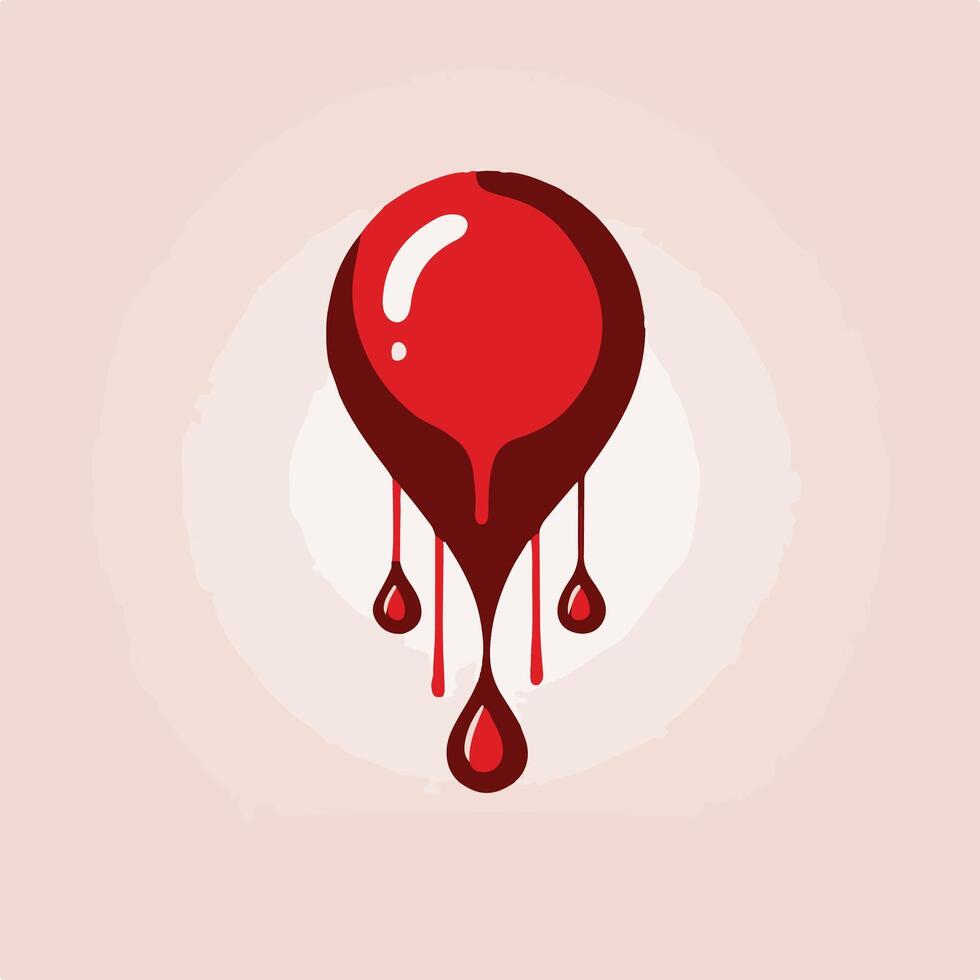 Vivid Symbol of Life or Death A Cartoon Red Drop vector