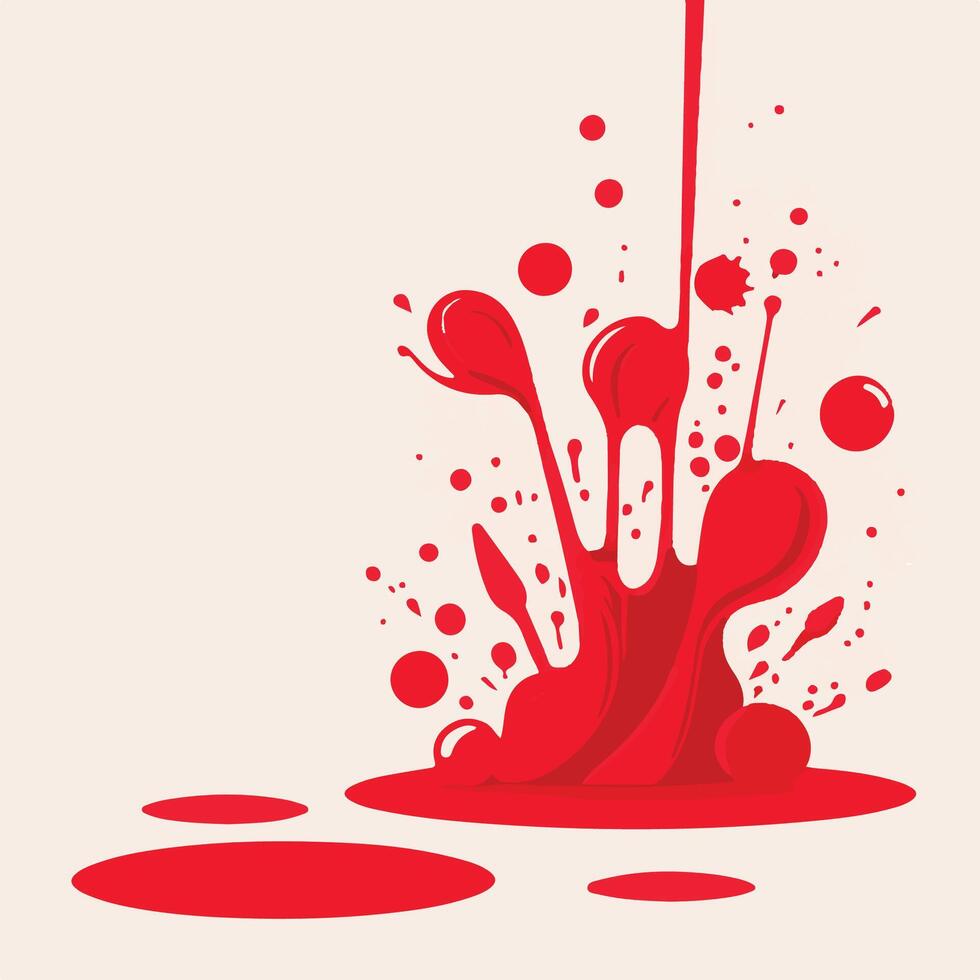 Vivid Vandalism A Red Paint Splatter Art vector