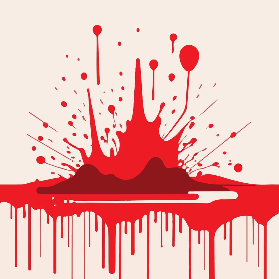Vivid Chaos A Blood Splatter Abstract Art vector