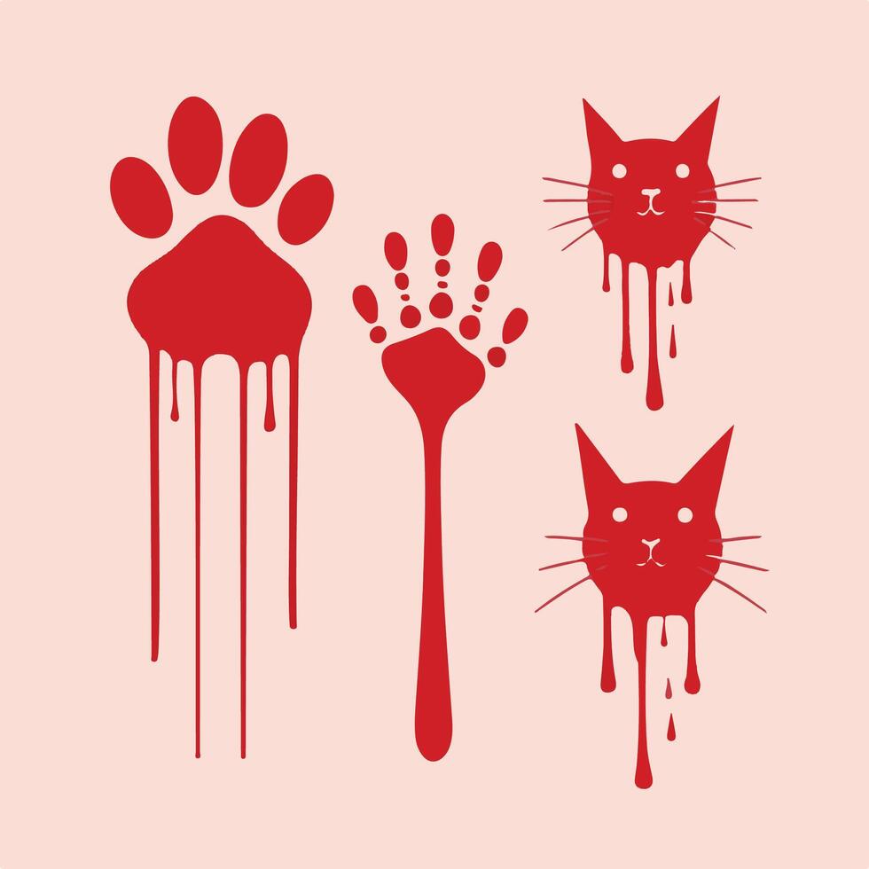 Vampire Carnage Bloody Paw Prints vector