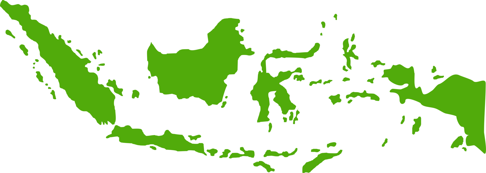 Indonesian Map in Green Color, Map of Indonesia, can use for App, Art Illustration, Website, Pictogram, Infographic or Graphic Design Element png