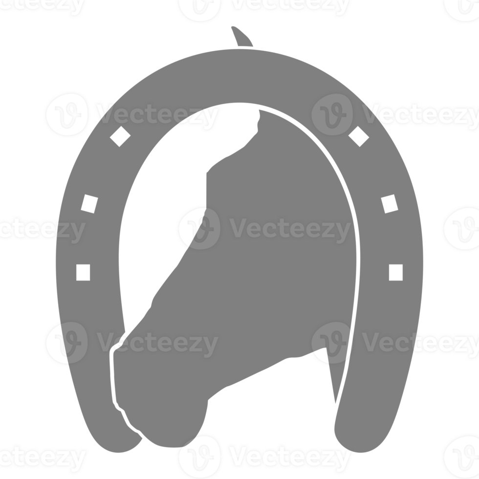 Head Horse in the Horseshoe Silhouette, Flat Style, Can use For Icon, Symbol, Logo Gram, Art Illustration, Pictogram, Apps, Website, or Graphic Design Element png