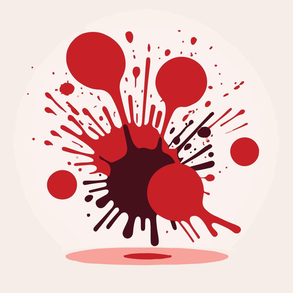 Vivid Crimson Splatter A Graphic Representation of the Color Red in High Contrast vector