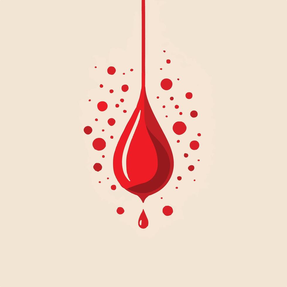 Vintage Red Blood Drop Icon vector