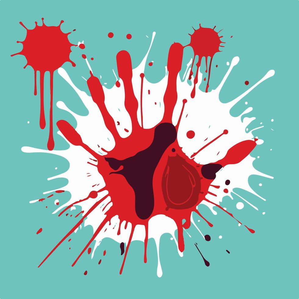 Vivid Expression A Painting in Red Ink vector