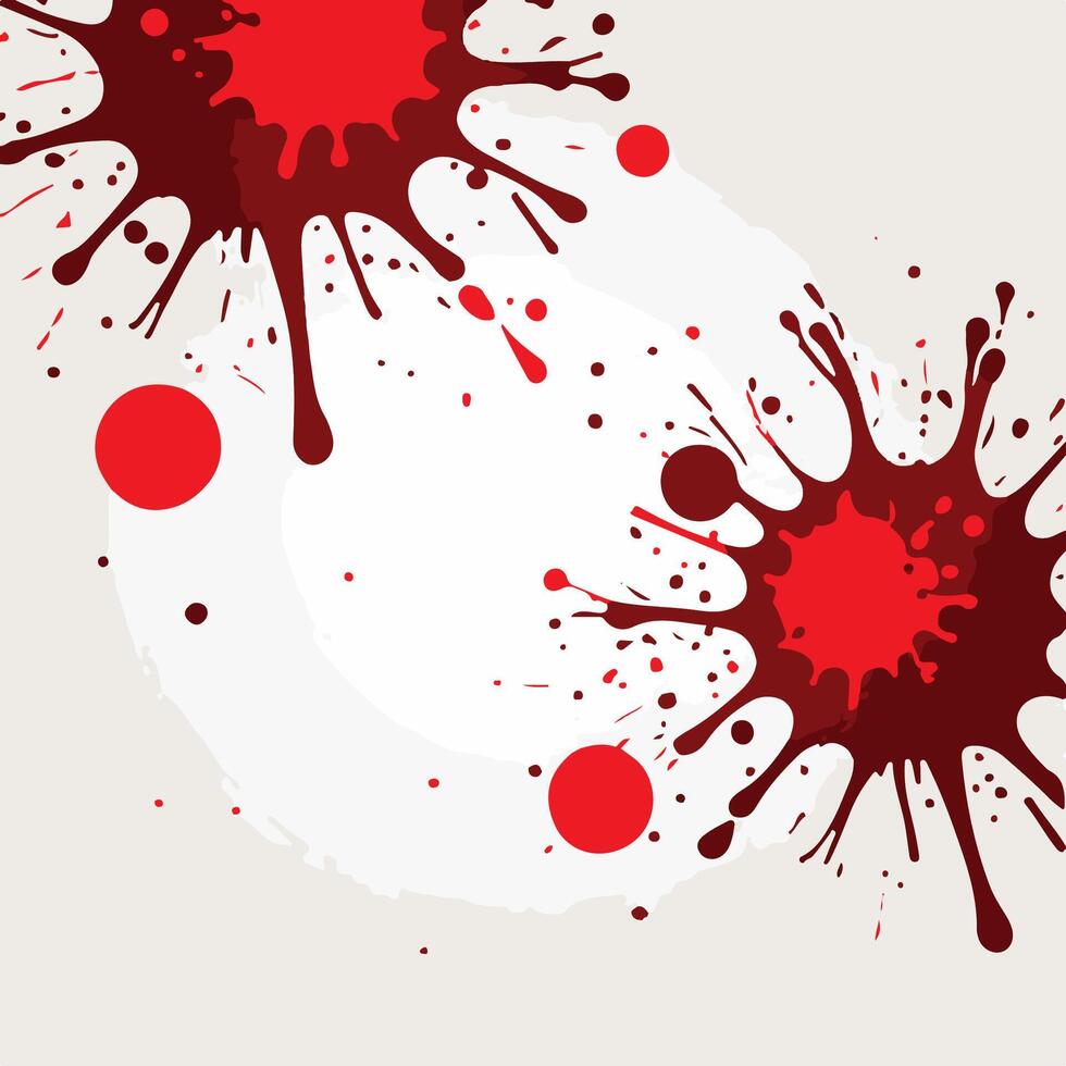 Vibrant Abstract Art with Red Splatter and White Background vector