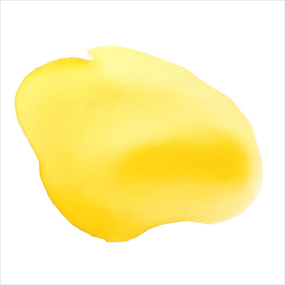 Yellow watercolor round shape, stain, blob, circle. Hand drawn watercolor abstract element vector