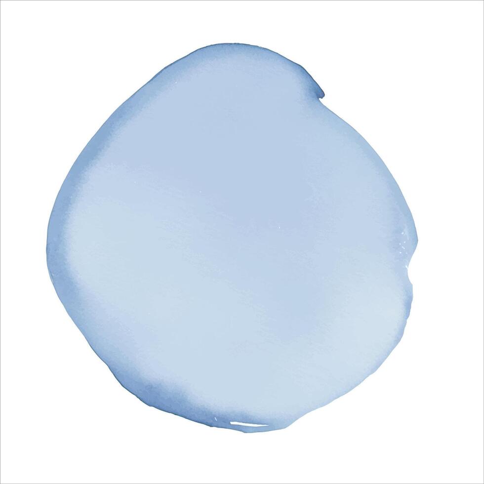 Blue watercolor round shape, stain, blob, circle. Hand drawn watercolor abstract element vector