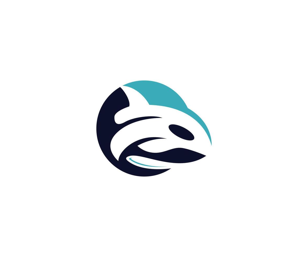 Abstract logo design featuring a stylized whale. vector