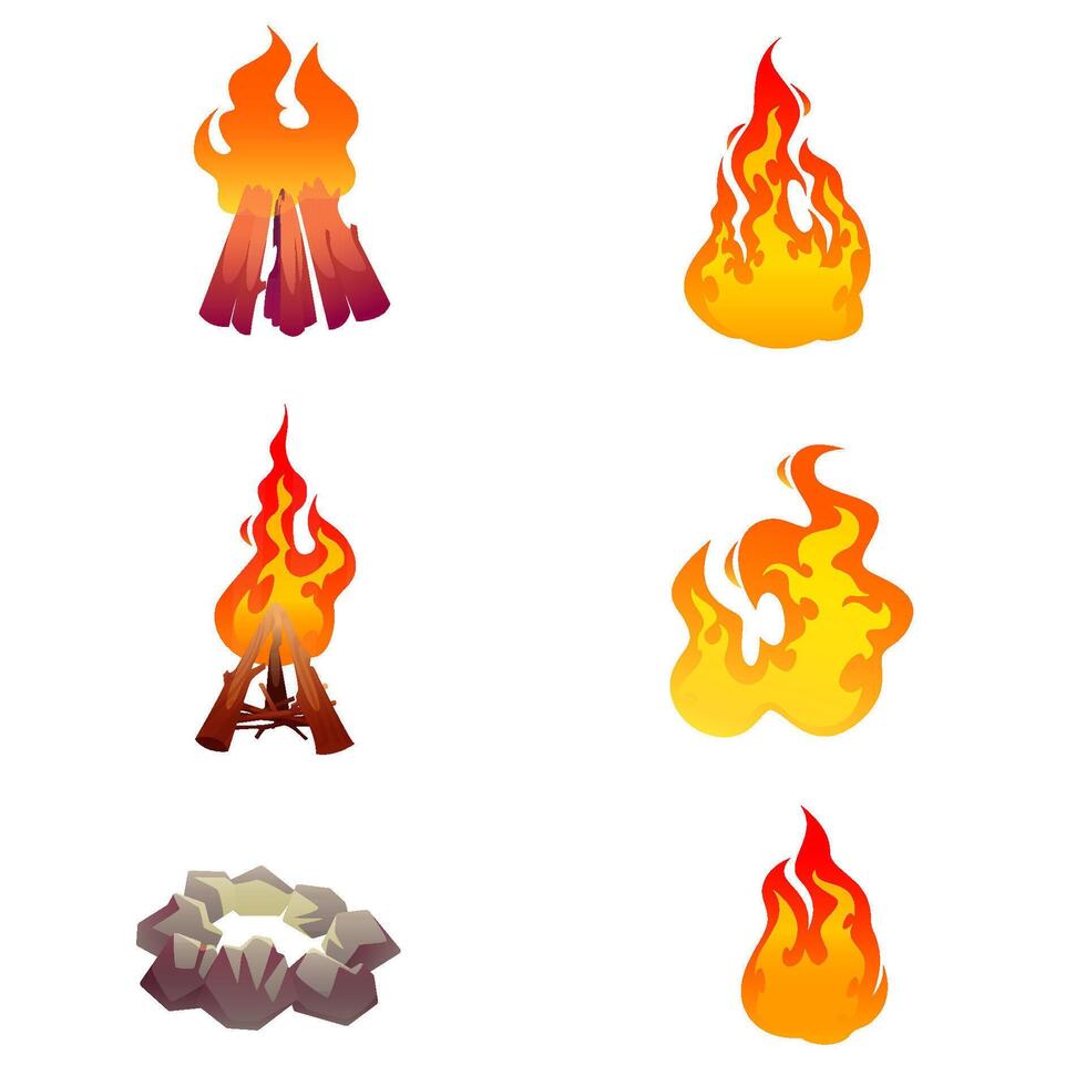 New fire set collection vector