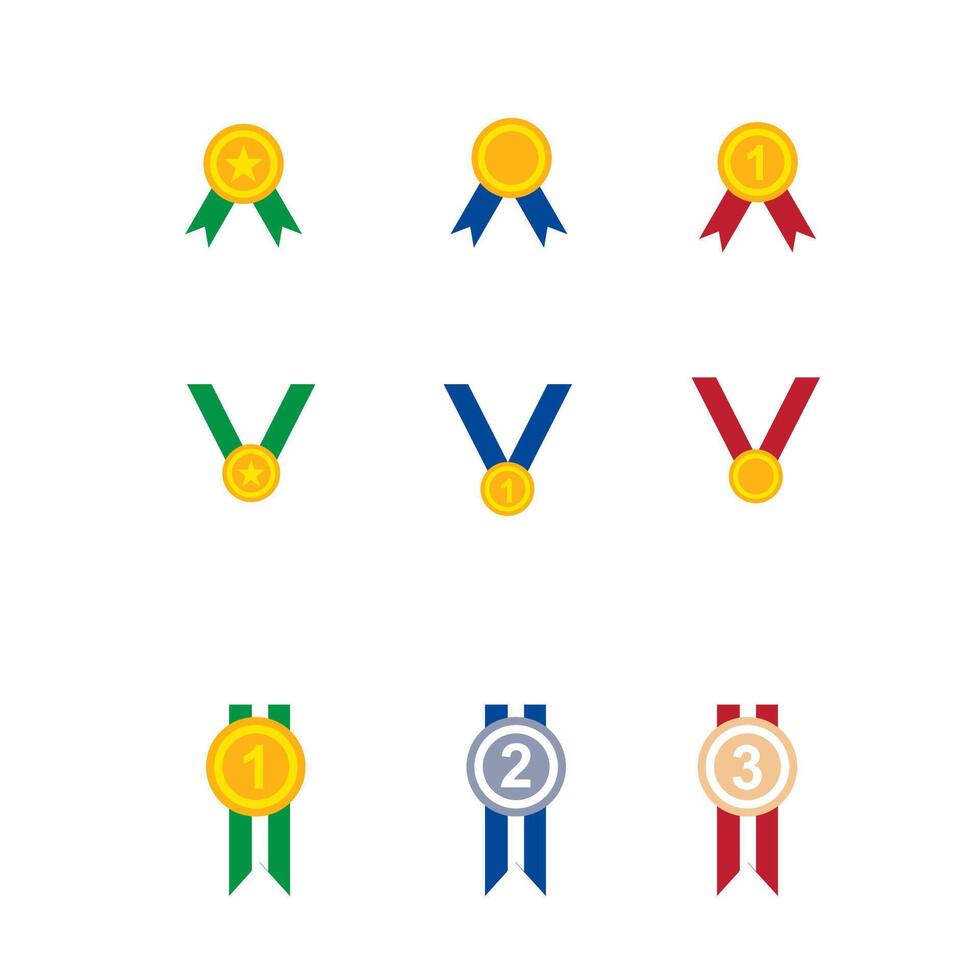 New medal illustration set vector