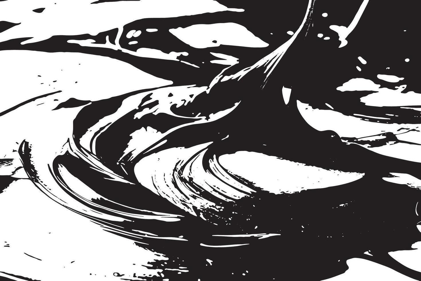 Rough black paint smudges on white surface for textured backgrounds and overlays vector
