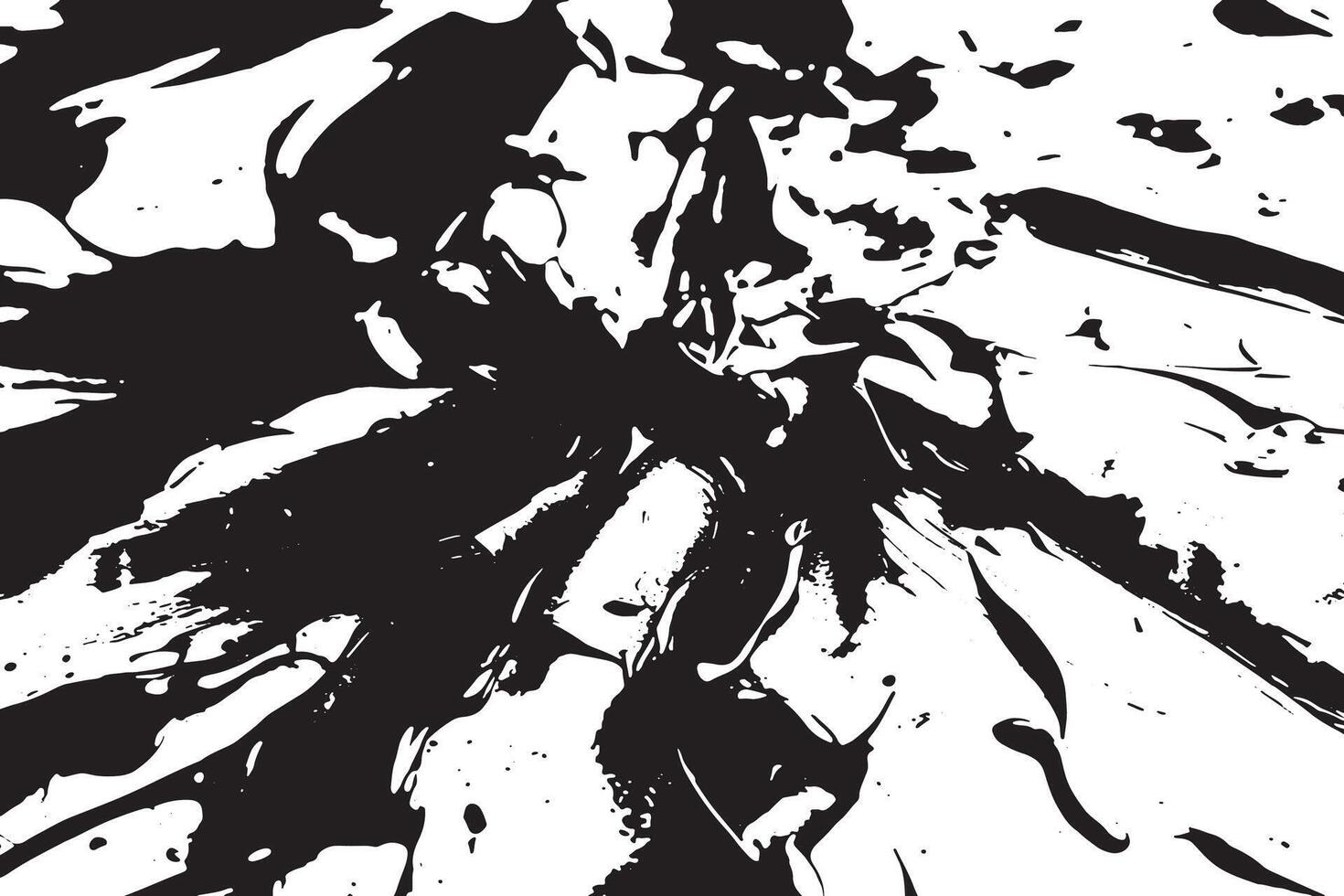 Black paint grunge smudges on white background for textured overlays vector
