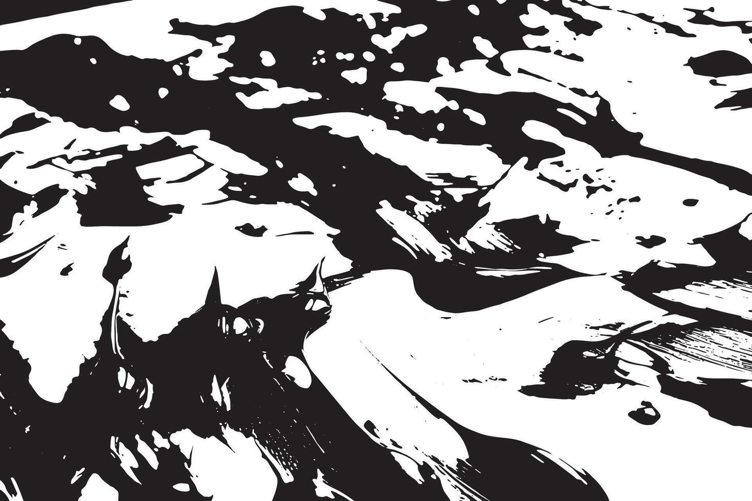Black paint smudges in grunge style on white background for overlay texture design vector