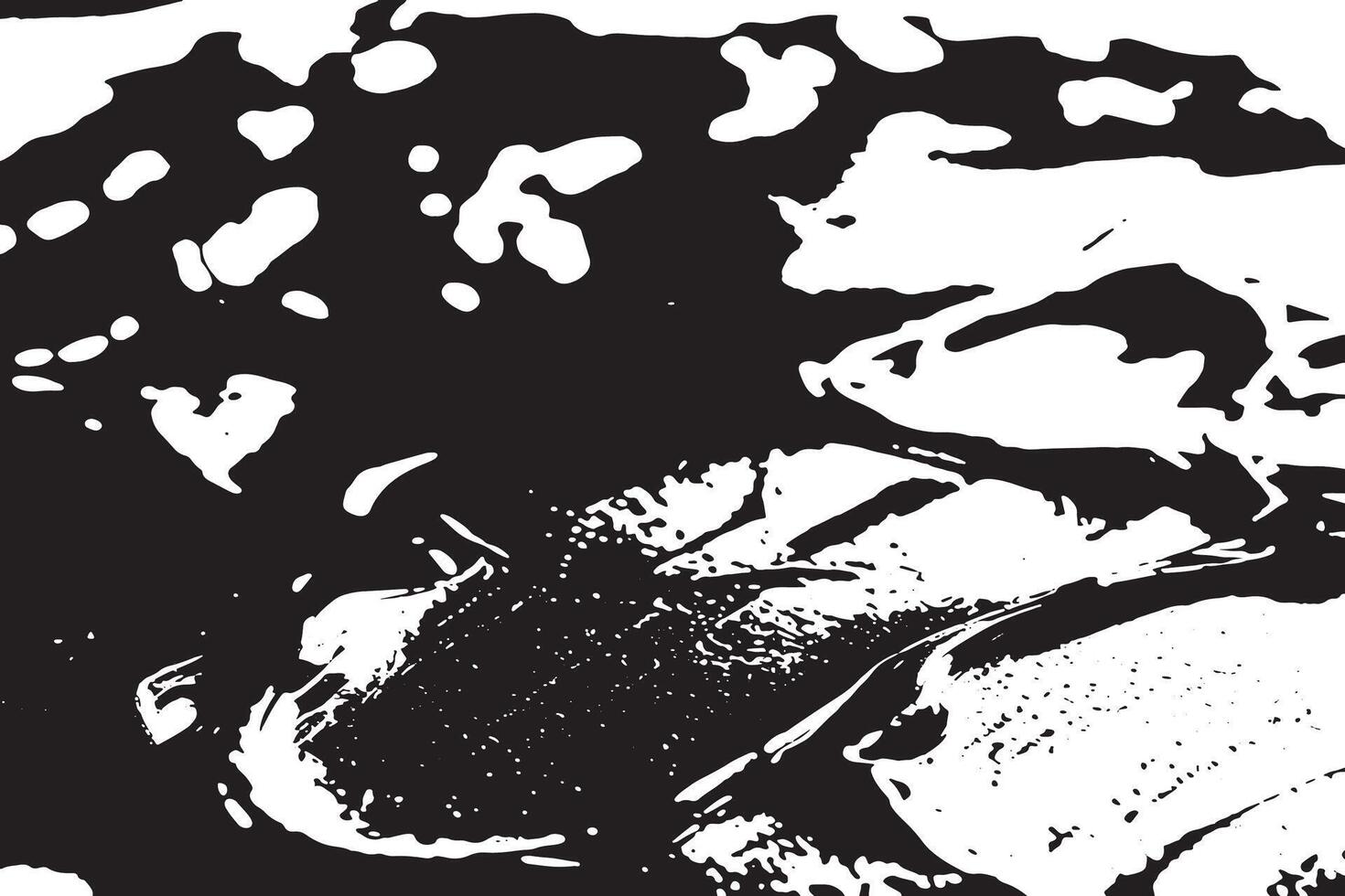Black paint grunge smears on white backdrop for texture overlays and backgrounds vector
